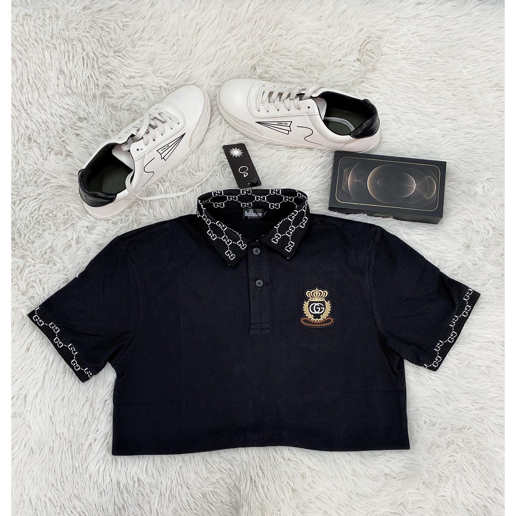 Áo thun nam cổ bẻ_áo thun nam cổ trụ thêu logo sắc nét ❤DN01❤ | BigBuy360 - bigbuy360.vn
