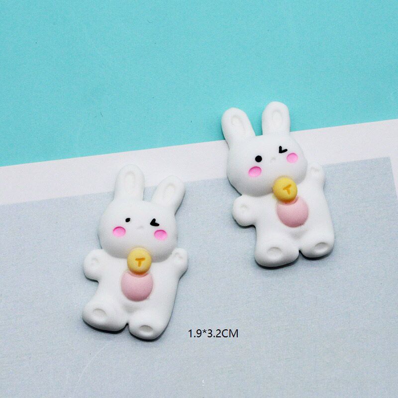 Phụ kiện trang trí kẹp tóc/ điện thoại bằng nhựa resin tùy chọn họa tiết hoạt hình DIY