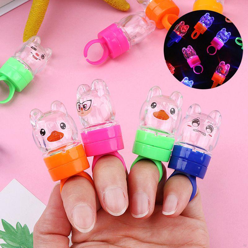 IU Kids Girl Party Flashing Jelly LED Cartoon Peacock Ring Hair Pin Whistle Party Birthday Gifts