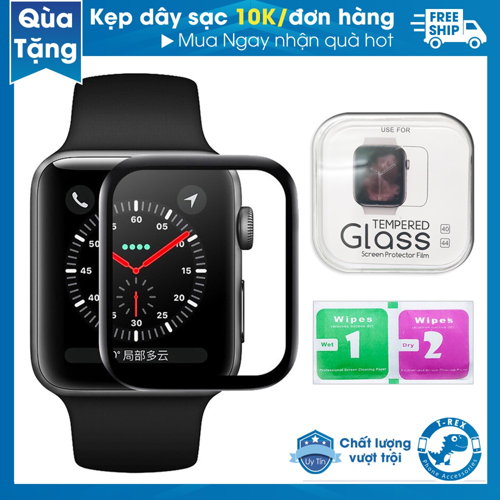 Kính Cường Lực 3D Bảo Vệ Màn Hình Đồng Hồ Apple Watch (Full Box) 38mm 42mm 40mm 44mm Series 6 SE 5 4 3 2 1