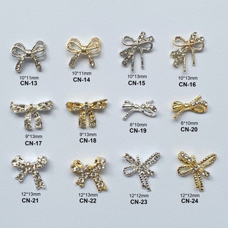 Charm Nơ Kim Loại Vàng Bạc Đá Đính Móng CN