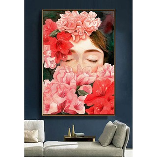 Tranh canvas treo tường cô gái bí ẩn TTC20131 - 50 x 70 cm
