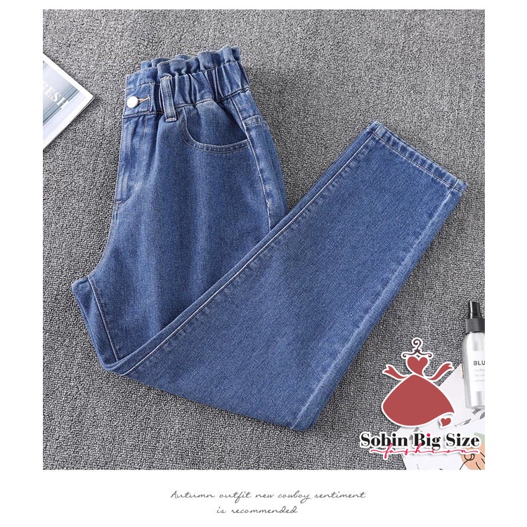 SOBIN BIG SIZE (50 - 90)KG, QUẦN JEAN BAGGY LƯNG THUN, QUẦN JEAN XANH FORM DÁNG XỊN SÒ CAO CẤP | BigBuy360 - bigbuy360.vn