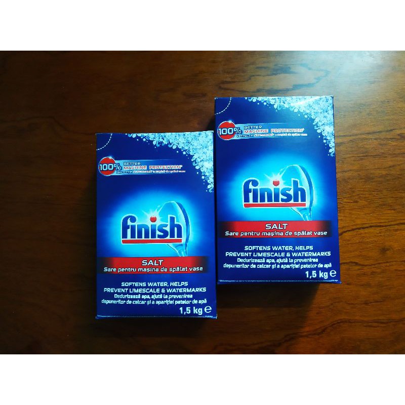 Muối Finish 1,5kg dành cho máy rửa bát( Combo 2 hộp)