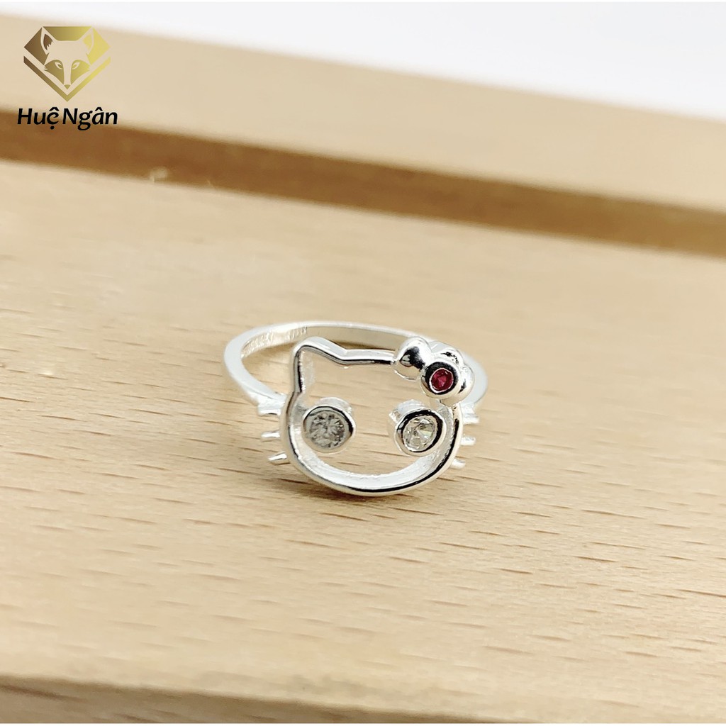 Nhẫn bạc Ý 925 Huệ Ngân - Mèo KITTY RYR140067 (li tay nhỏ)