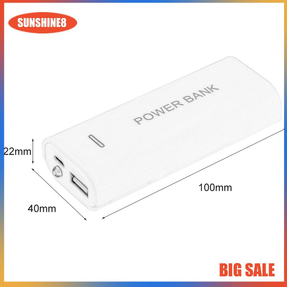 【SUN】[29K]Vỏ ngân hàng điện di động USB Bao gồm bộ sạc pin bên ngoài Powerbank Case