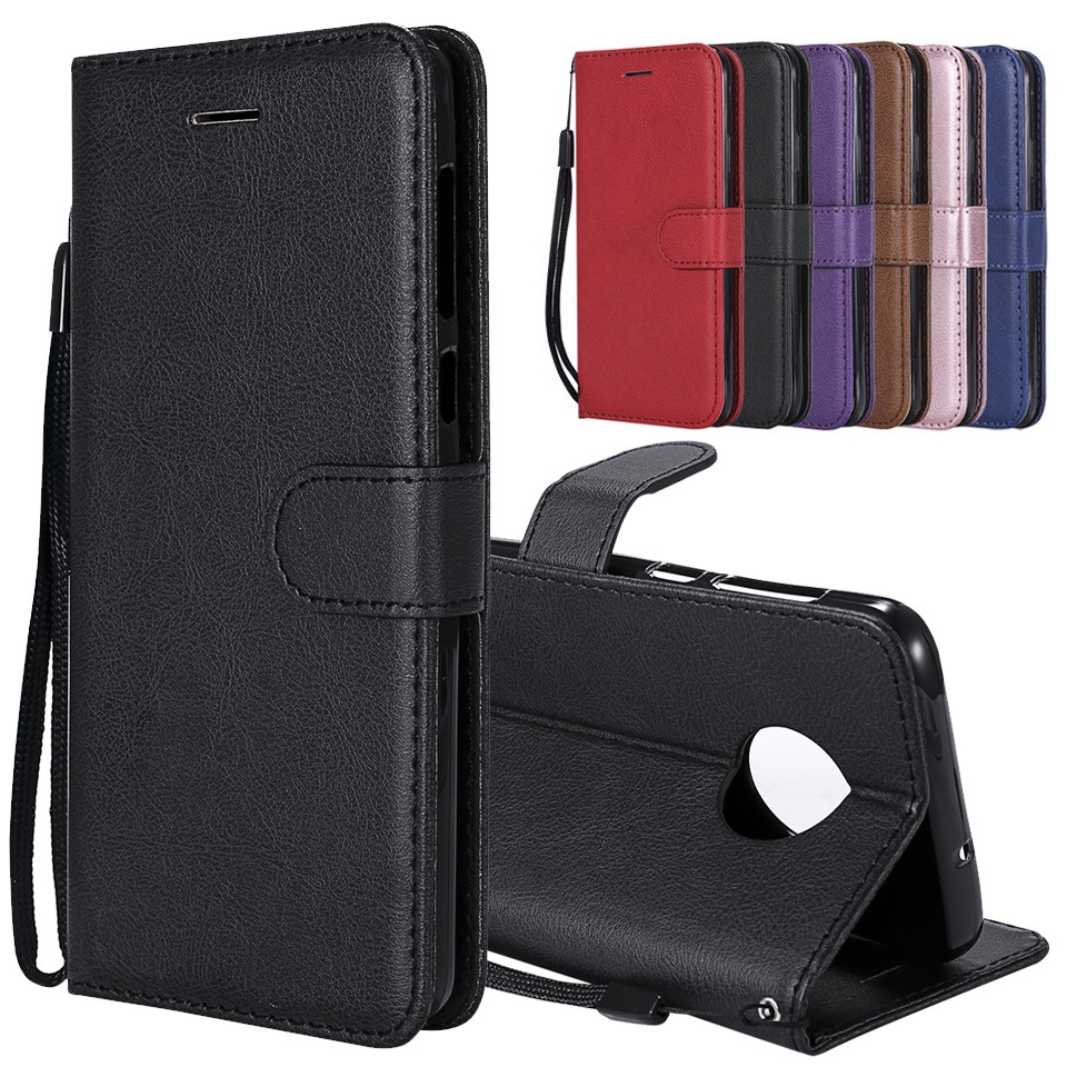 Motorola Moto G6 Plus Leather Wallet Phone Case Moto G2 G4 G5 G5S G4 Play Luxury Stand Flip Cover