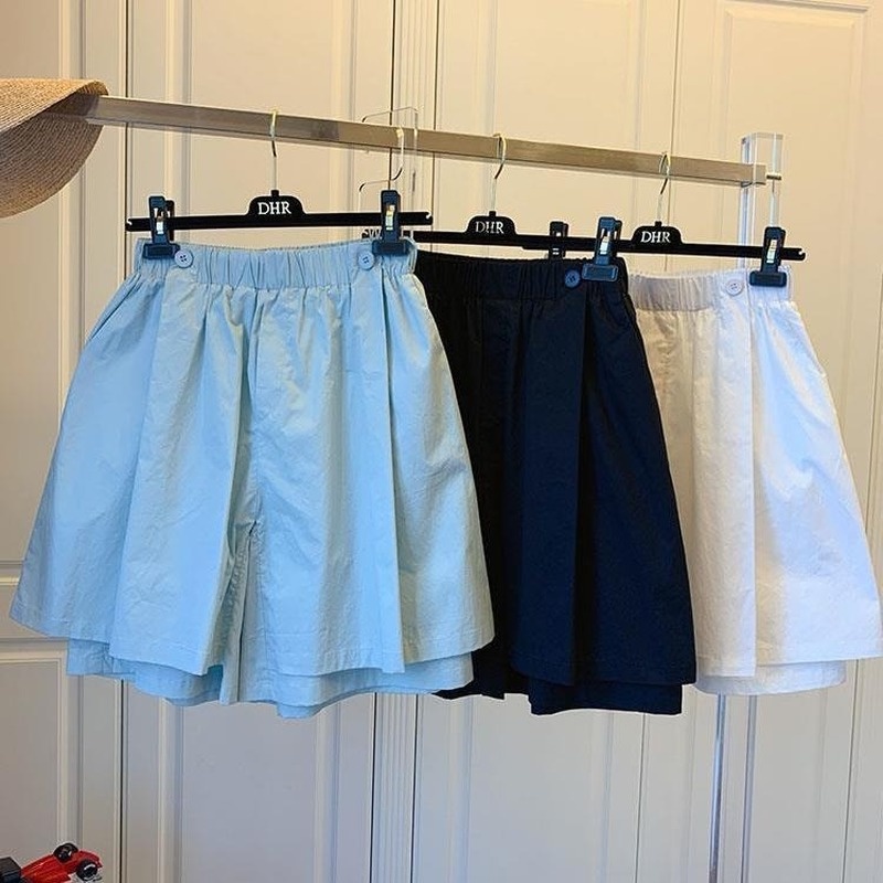 Quần Short Cotton Ống Rộng Hai Lớp Thời Trang Mùa Hè Cho Nữ