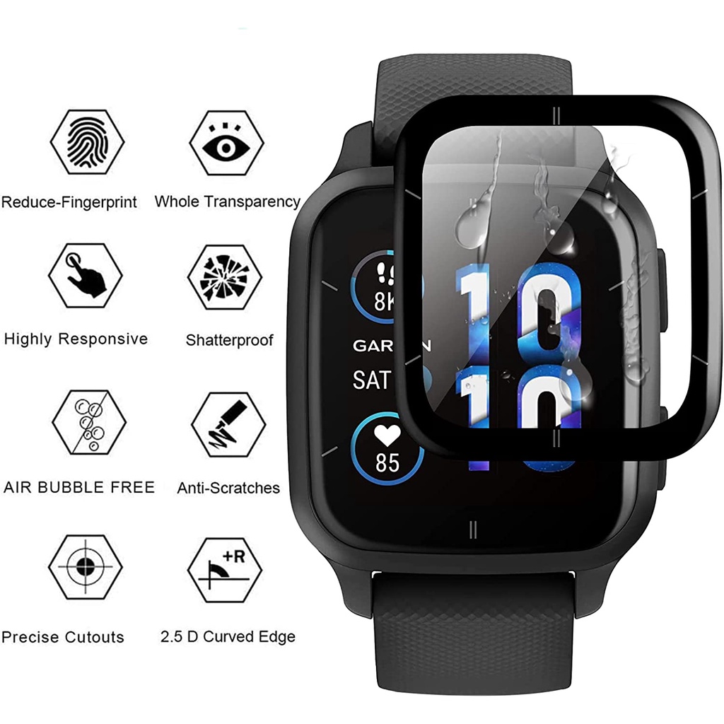 1 Kính Cường Lực Cong 3D Bảo Vệ Màn Hình Chống Trầy Cho Garmin Venu Sq 2