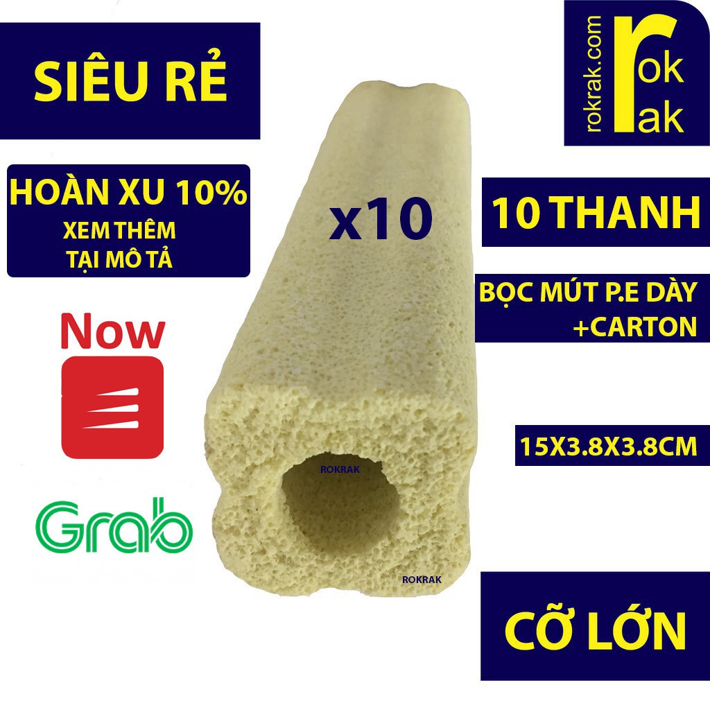 COMBO 10 SỨ THANH VÀNG LỚN lọc hồ cá ~3.8x15cm - nhiều phân loại