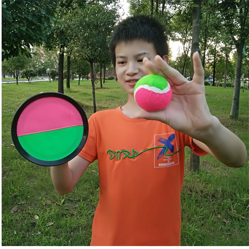 1Set Kids Sucker Sticky Ball Toy Outdoor Sports Catch Ball Game Set Throw and Catch Parent-Child Interactive Outdoor Toys