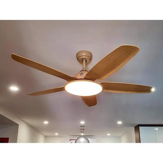   Tặng Móc Cao su treo quạt  Quạt Trần Cánh ABS Vân Gỗ,Động Cơ DC 6 Tốc Độ Gió ,Có Đèn LED Có REMOTE  Bảo hành 5 năm  