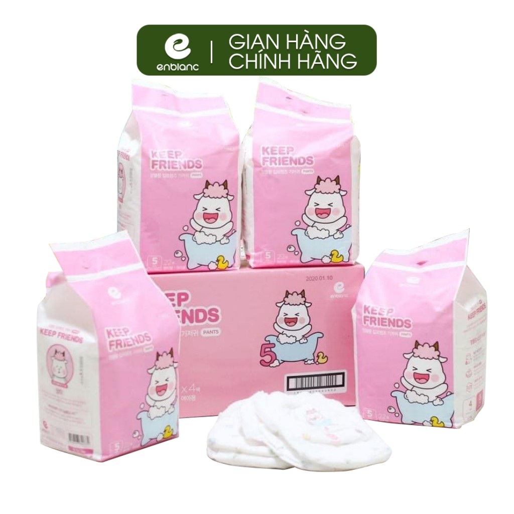 Miếng dùng thử Tã Bỉm Dán, Quần Enblanc Keep Friend Hàn Quốc đủ size S32,M28,L22,XL18,XXL16 cho trẻ sơ sinh và trẻ nhỏ