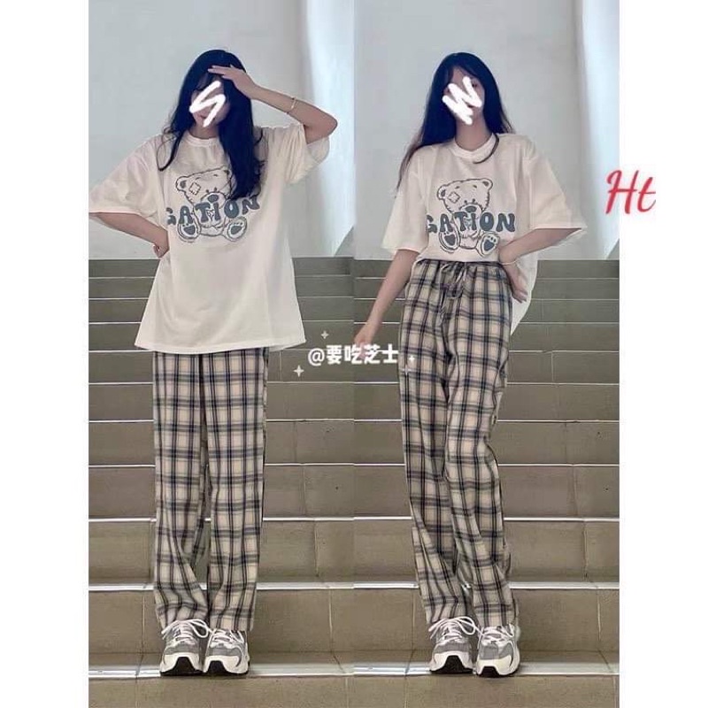 Sét áo gation + quần kẻ H26