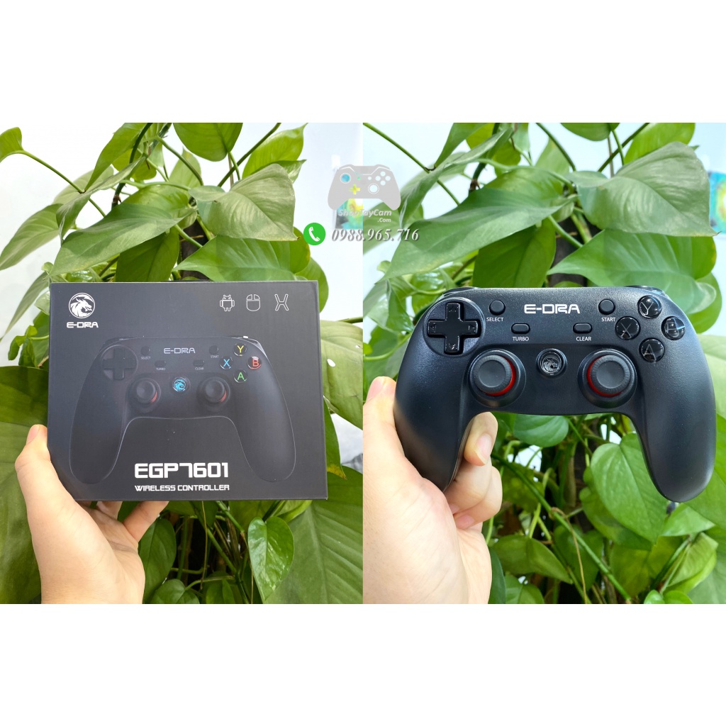 Tay Cầm Chơi Game E-dra EGP7601 Wireless Không Dây Chính Hãng cho PC / Laptop / Mobile Tối Ưu FO4 / FIFA / PC, Laptop