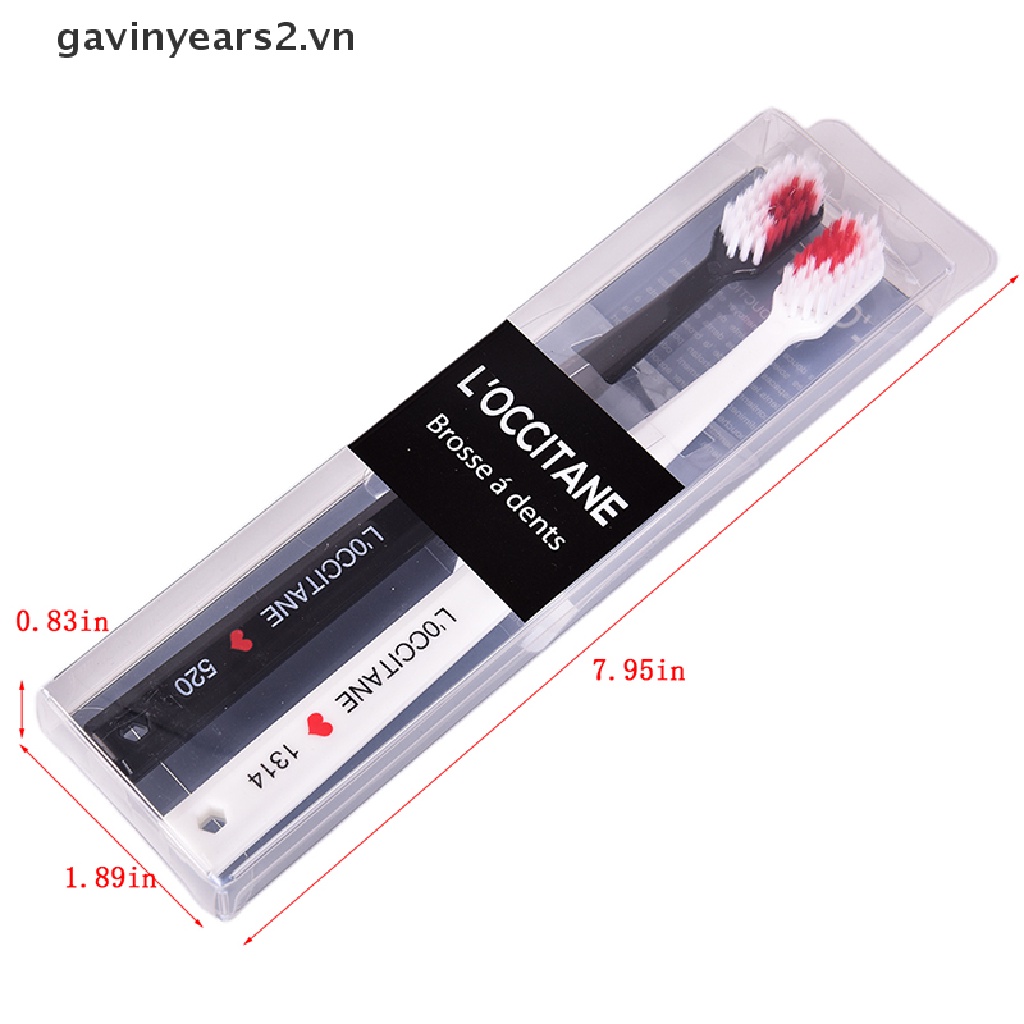 Bộ 2 Bàn Chải Đánh Răng nano Họa Tiết Trái Tim Thời Trang