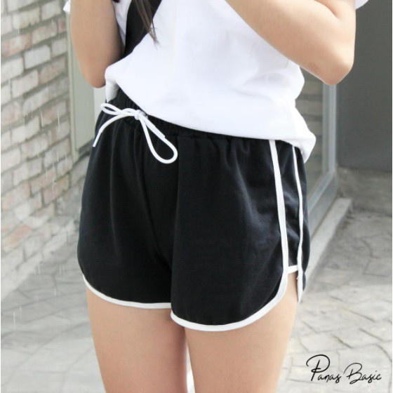 Quần Short Nữ Đùi mặc nhà Viền Kẻ Trắng Thể Thao Ulzzang Buộc Dây Hot Trend mát mẻ sexy