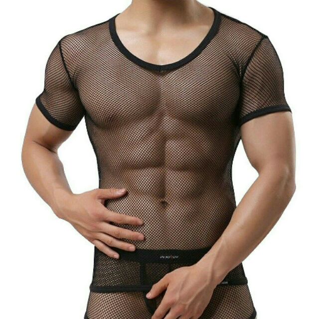 ÁO LƯỚI CỔ TIM TAY NGẮN CAO CẤP