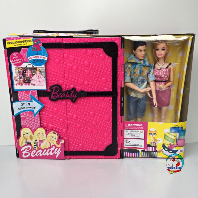 Bộ đồ chơi tủ quần áo búp bê barbie và ken