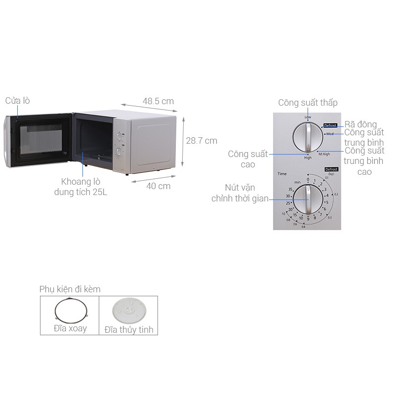 Lò vi sóng Panasonic NN-SM33HMYUE 25 lít (Bảo hành 24 tháng)