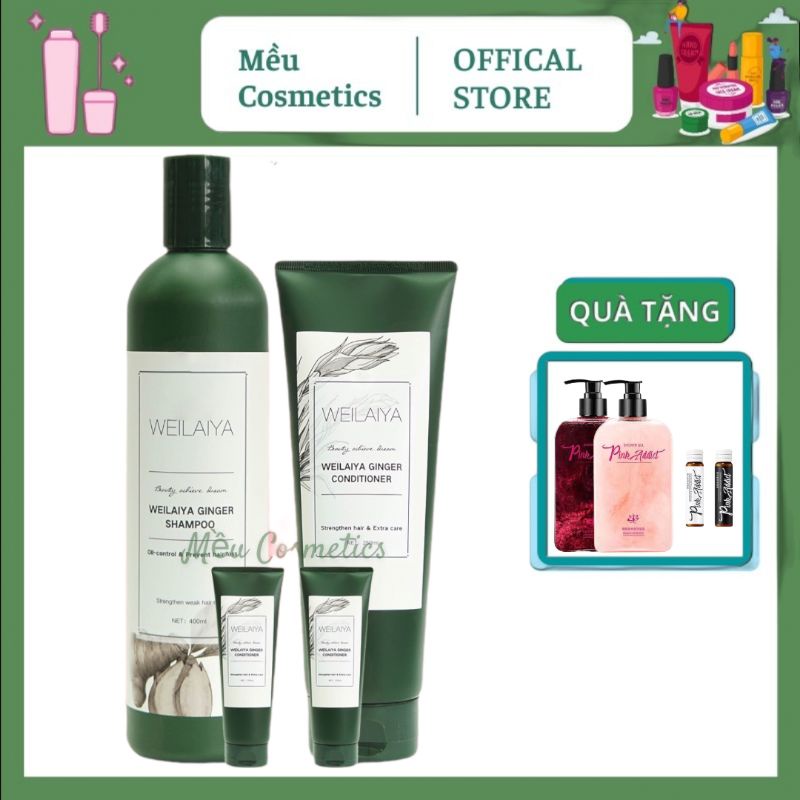 Bộ Gội Xả Gừng Weilaiya 400ml + Tặng Kèm Sét mini Và Túi { Mẫu New}