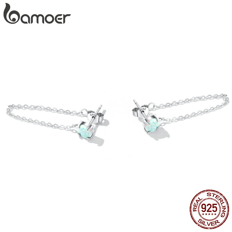 Đôi bông tai Bamoer bằng bạc 925 thời trang cho nữ