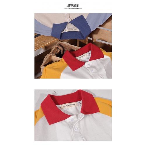 Áo polo Họa Tiết Hoạt Hình Màu Tương Phản Phong Cách Nhật Bản