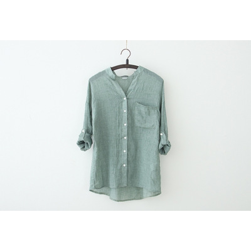 Áo Nữ Tay 3/4 Chất Cotton Lanh Thời Trang ​Áo Sơ Mi Nữ