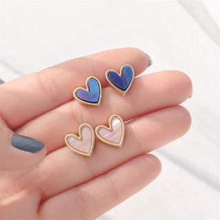 Đôi khuyên tai dính đá hình trái tim thời trang trang sức cho nữ