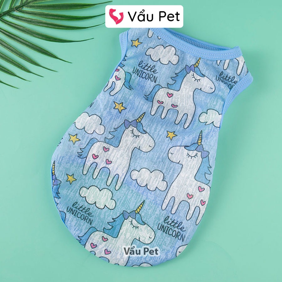 Áo cho chó mèo thun thoáng khí mùa hè - Quần áo cho chó poodle, con, lớn, mèo, thú cưng Vẩu Pet Shop