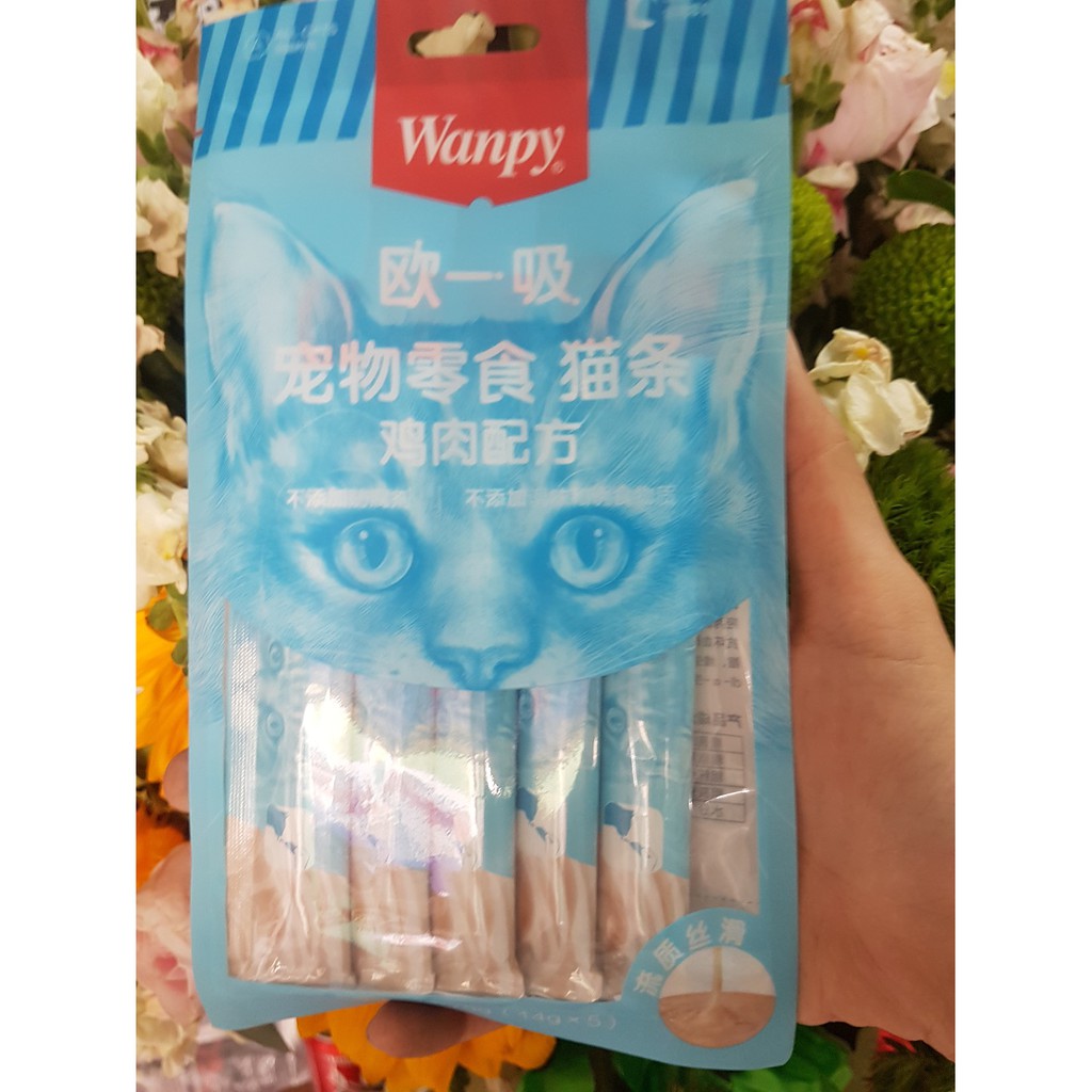 Súp thưởng Wanpy dinh dưỡng cho mèo gói 5 thanh