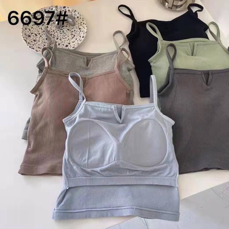 Áo Bra Nữ 2 Dây Cổ Chữ V Có Mút Ngực Mẫu Mới Sexy 6697
