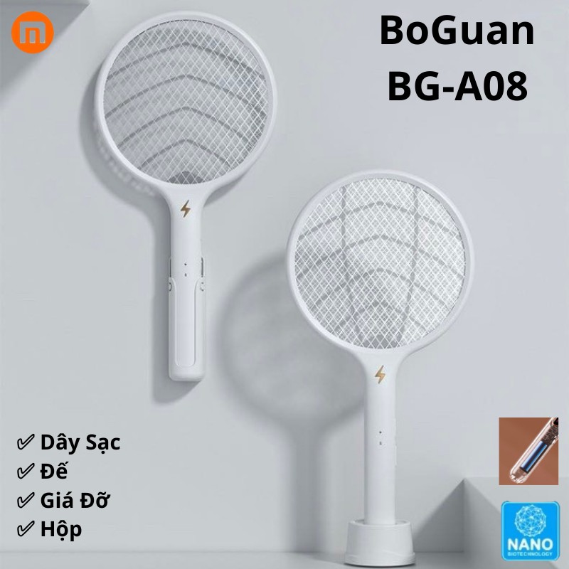 Vợt Bắt Muỗi Xiaomi NaNo Máy Bắt Côn Trùng Breo Market An Toàn Cho Bé Ánh Sáng Sinh Học Thông Minh Xiaomi-BoGuan BG-A08