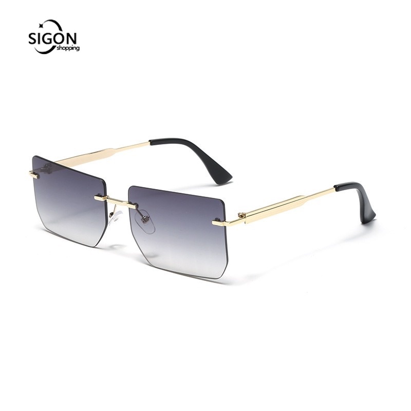 Kính Mát Gọng Vuông Không Viền Màu Gradient Thời Trang Đường Phố Cho Nam Và Nữ