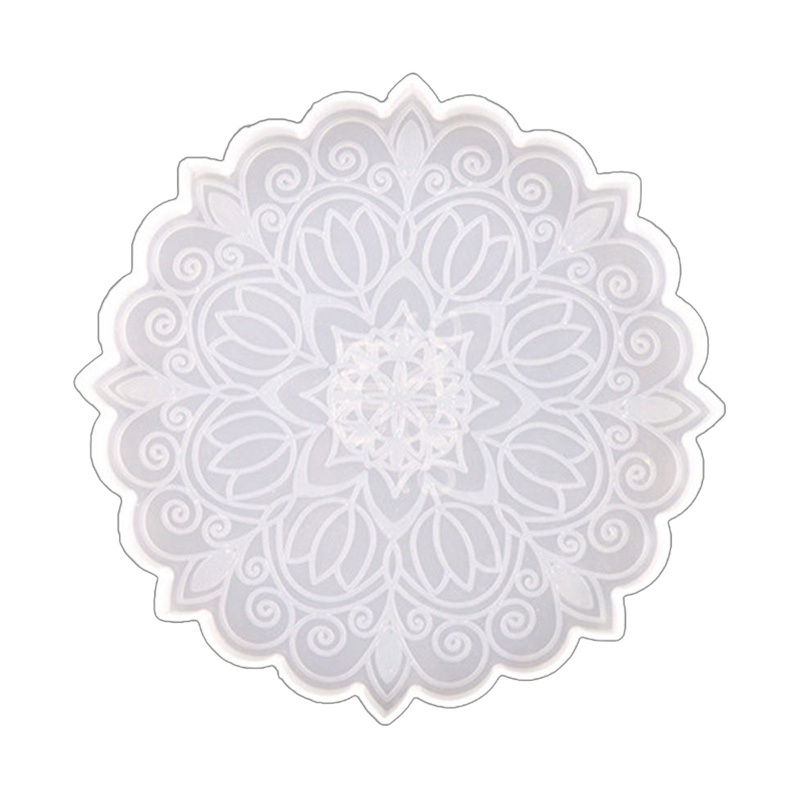 Khuôn Silicon Làm Tấm Lót Ly Nước Chấm Hình Hoa Mandala Sáng Tạo Diy