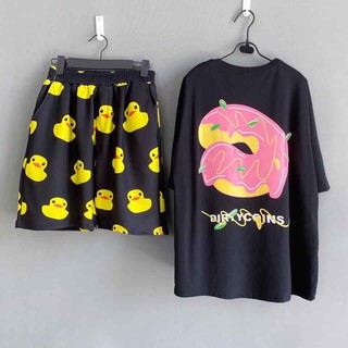 Set tay lở Donut Dirty coins + quần short cartoon unisex