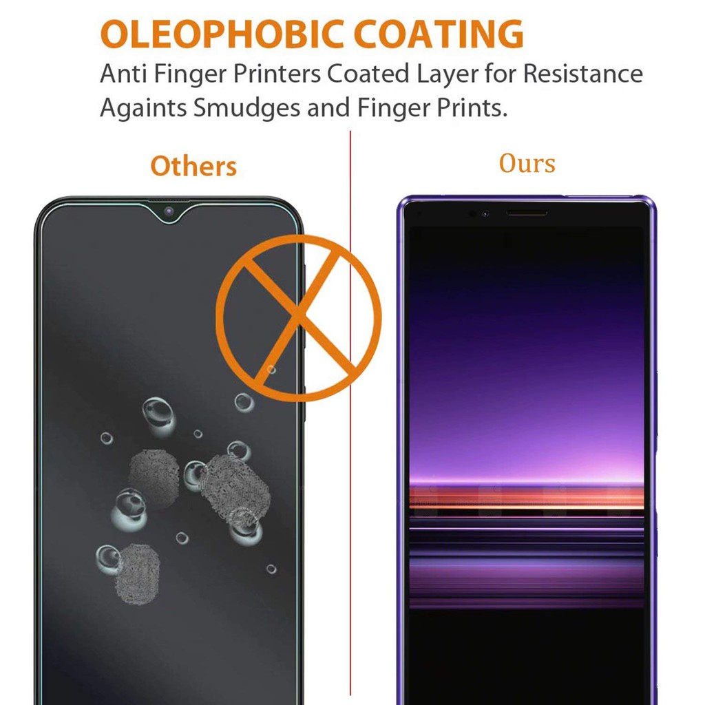 Set 2 kính cường lực bảo vệ màn hình cho Sony Xperia 1 10 Plus