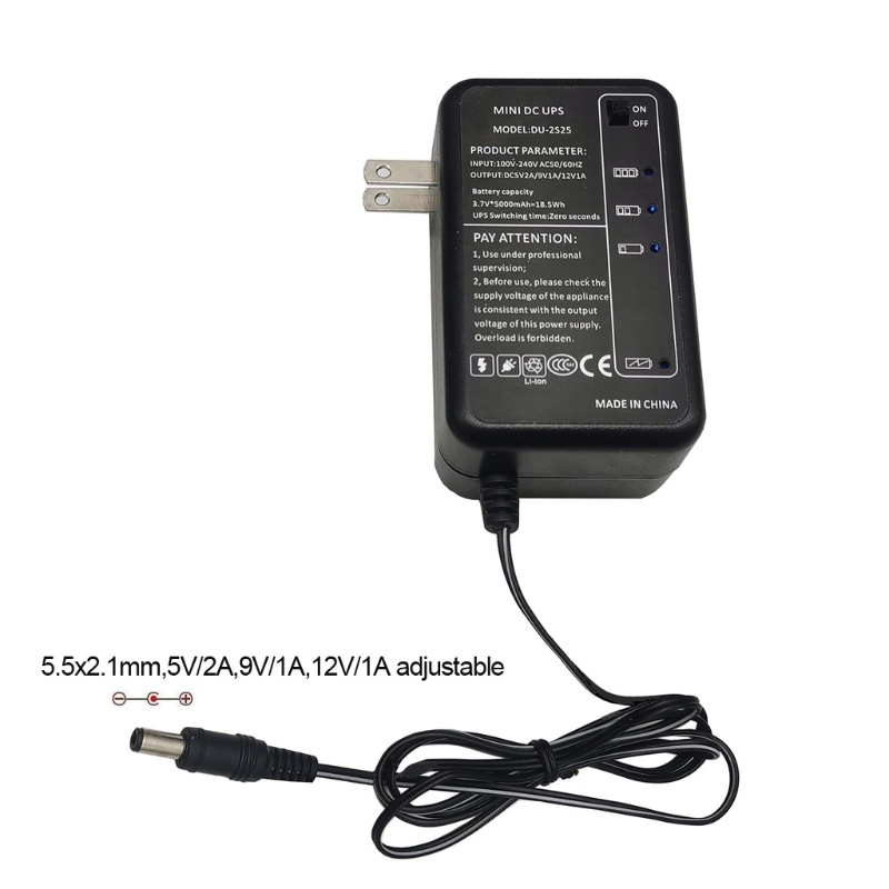 Pin sạc 5000mAh 5V 9V 12V DC UPS cho bộ phát wifi