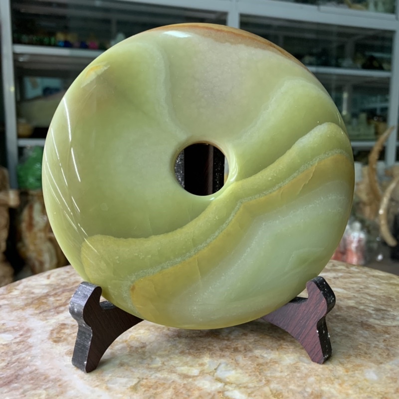 Đồng Điếu, Đồng Tiền May Mắn Đá Ngọc Onix - đường kính 15cm