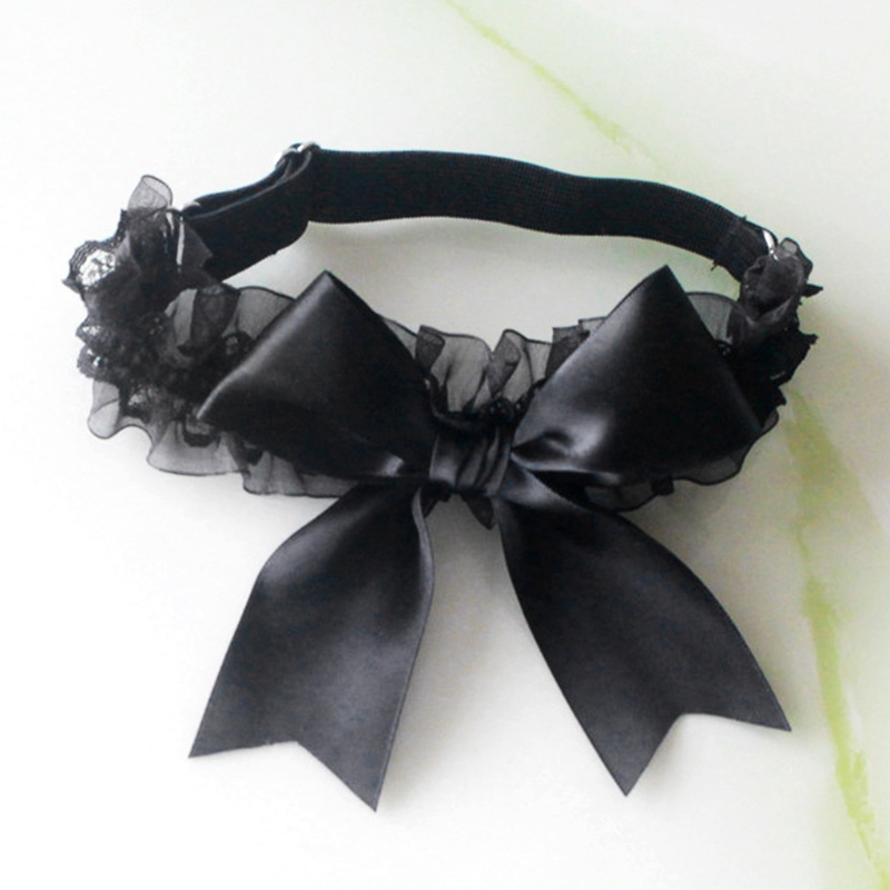 Đai đeo đùi lolita dây thun đàn hồi phối ren bèo thắt nơ satin ngọt ngào phong cách Nhật Bản cho cô dâu/đám cưới/dự tiệc