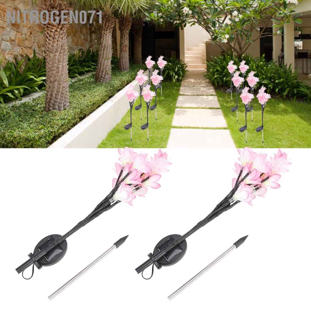 Nitrogen071 Đèn năng lượng mặt trời không thấm nước LED ngoài Sân vườn Ánh sáng trang trí cho sân