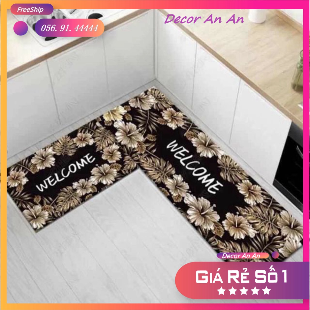 ⚡️⚡️ Bộ 2 Tấm Thảm Bếp 3D  Chống Trượt [40×60 Cm Và 40x120 Cm] Giá Rẻ ⚡️⚡️