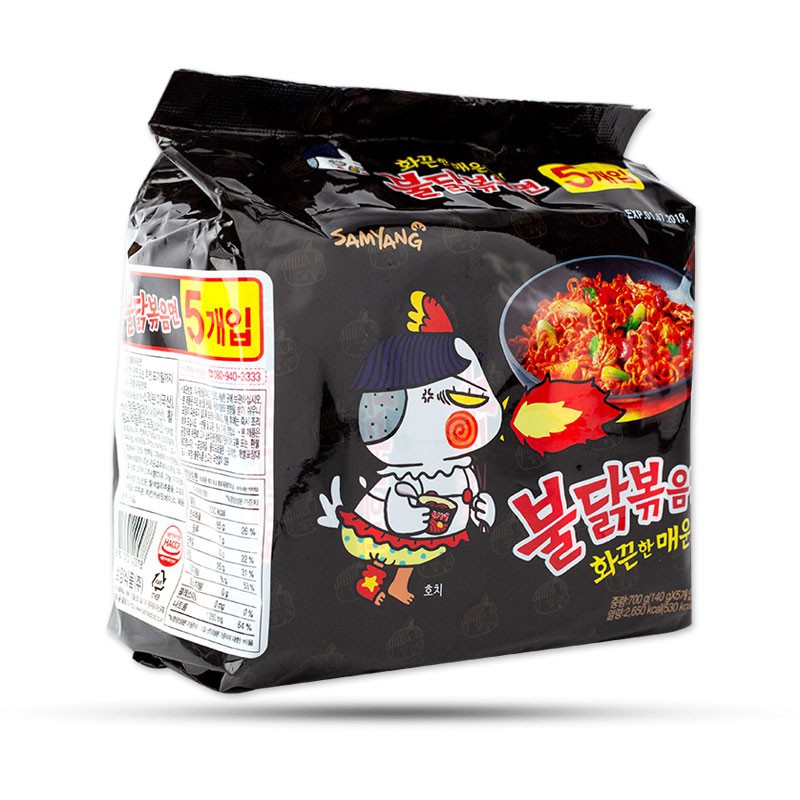 [GIÁ SỈ] 1 Thùng Mì Gà Cay Khô Samyang Hàn Quốc 140gr/Gói (Thùng 40 Gói)