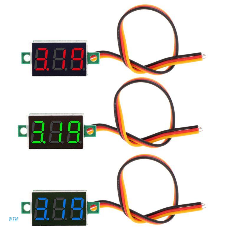 Vôn Kế Kỹ Thuật Số 3 Dây 0.36 "DC 0~100V Màn Hình LED Đỏ Cho Xe Hơi / Xe Máy