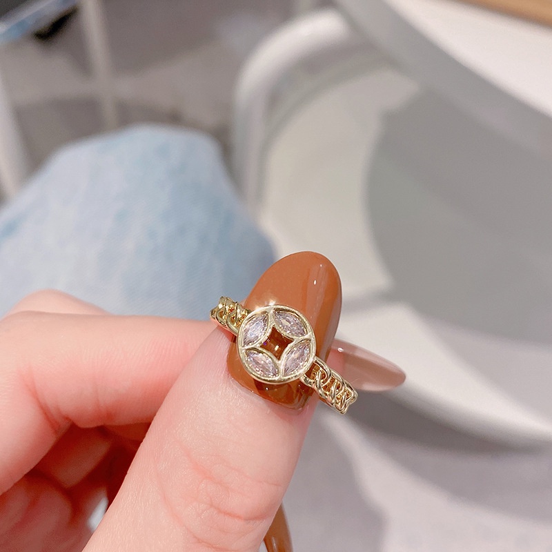 Nhẫn Đính Đá Zircon Phong Cách Hàn Quốc Cho Nữ