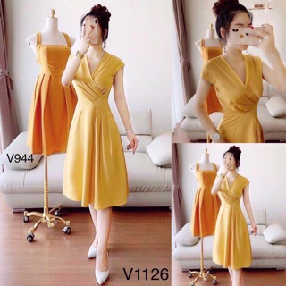 Đầm xòe cổ tim xếp ly xinh lung linh