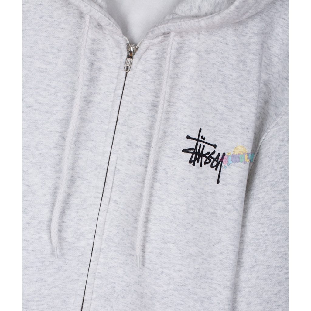 Áo khoác có khóa Stussy Basic Zip Hoodie Grey