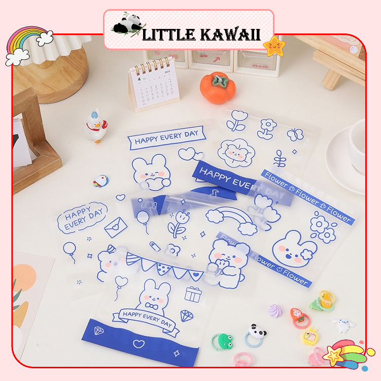 Túi zip đựng quà, bánh kẹo, sticker, phụ kiện mini hình gấu thỏ dễ thương