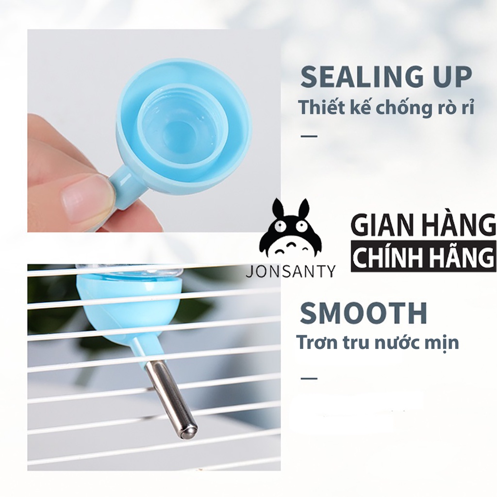 Bình nước chuột hamster, bọ ú, thỏ, bình nước loại có bi thiết kế thông minh hãng JONSANTY
