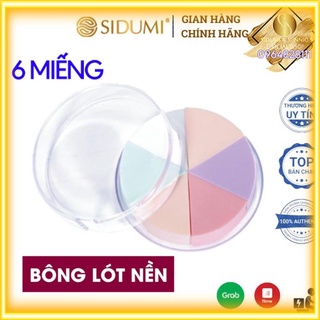 6 miếng bông tán kem nền, mút trang điểm đánh kem lót nền, đánh phấn ướt cao cấp sidumi - sdm ln 160,161